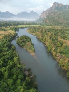 Balloon over Vang Vieng, Laos 